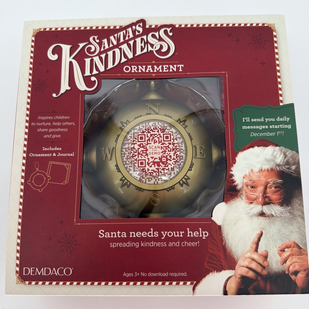 Demdaco Santa's Kindness Interactive Christmas Ornament & Journal NEW